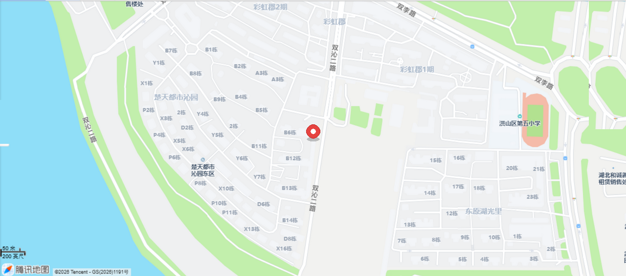 武汉凌启科技有限公司办公地址地图（楚天都市沁园 A1 栋）